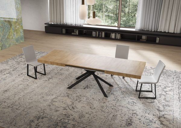 Tavolo allungabile 80x160/244 cm Niket quercia natura gambe antracite - immagine 3