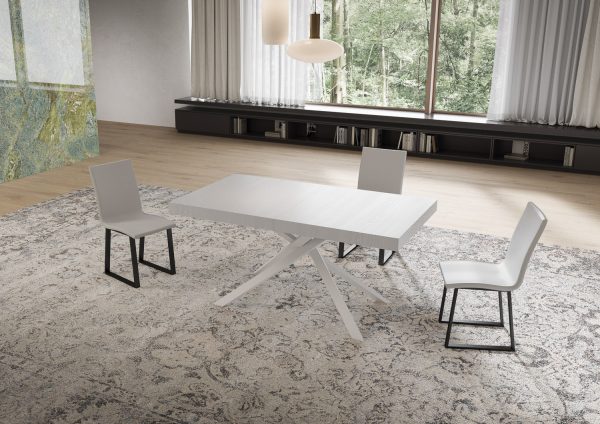 Tavolo allungabile 90x160/264 cm Niket bianco frassino gambe bianche - immagine 2