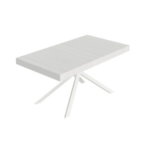 Tavolo allungabile 80x160/244 cm Niket bianco frassino gambe bianche