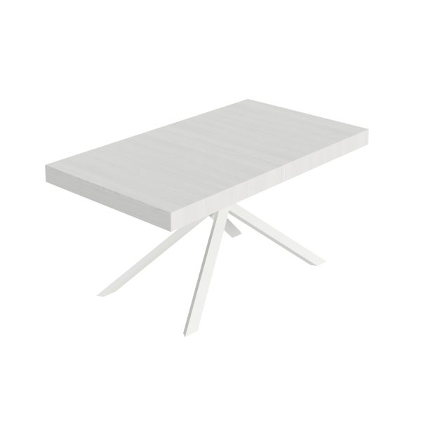 Tavolo allungabile 90x160/264 cm Niket bianco frassino gambe bianche