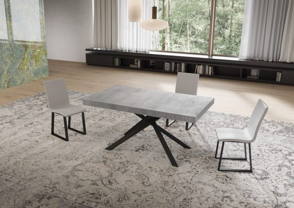 Tavolo allungabile 80x160/244 cm Niket cemento gambe antracite - immagine 2