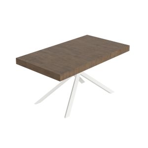 Tavolo allungabile 80x160/244 cm Niket noce gambe bianche