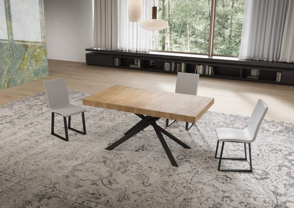 Tavolo allungabile 80x160/244 cm Niket quercia natura gambe antracite - immagine 2