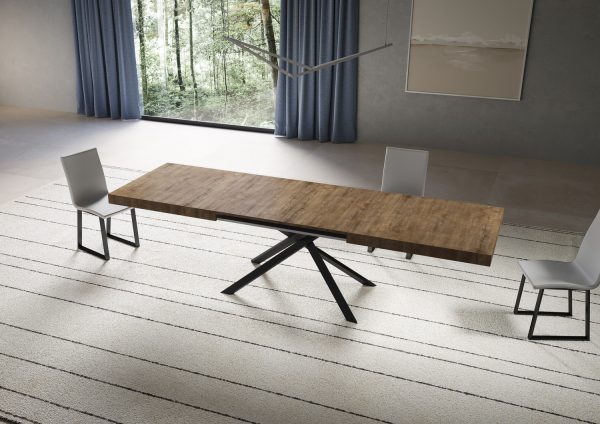 Tavolo allungabile 90x200/304 cm Niket noce gambe antracite - immagine 3