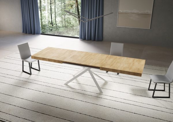 Tavolo allungabile 90x180/284 cm Niket quercia natura gambe bianche - immagine 3