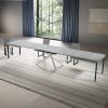 Tavolo allungabile 90x200/460 cm Niket cemento gambe bianche - immagine 4