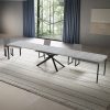 Tavolo allungabile 90x200/460 cm Niket cemento gambe antracite - immagine 4