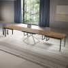 Tavolo allungabile 90x180/440 cm Niket noce gambe bianche - immagine 4