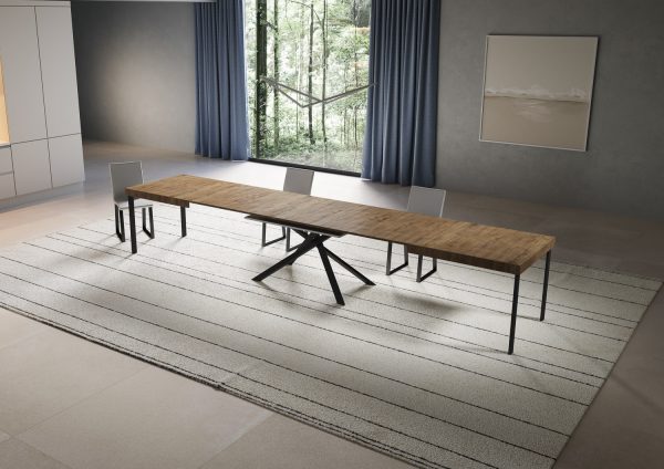 Tavolo allungabile 90x180/440 cm Niket noce gambe antracite - immagine 4