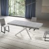 Tavolo allungabile 90x200/460 cm Niket cemento gambe bianche - immagine 2