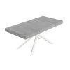 Tavolo allungabile 90x200/460 cm Niket cemento gambe bianche