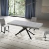 Tavolo allungabile 90x200/460 cm Niket cemento gambe antracite - immagine 2