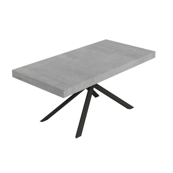 Tavolo allungabile 90x200/460 cm Niket cemento gambe antracite