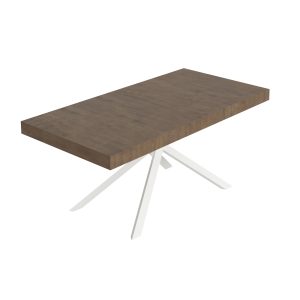 Tavolo allungabile 90x200/304 cm Niket noce gambe bianche