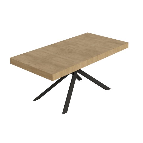 Tavolo allungabile 90x200/304 cm Niket quercia natura gambe antracite