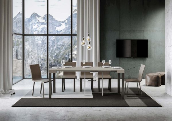 Consolle allungabile 90x40/300 cm Everyday cashmere telaio antracite - immagine 4