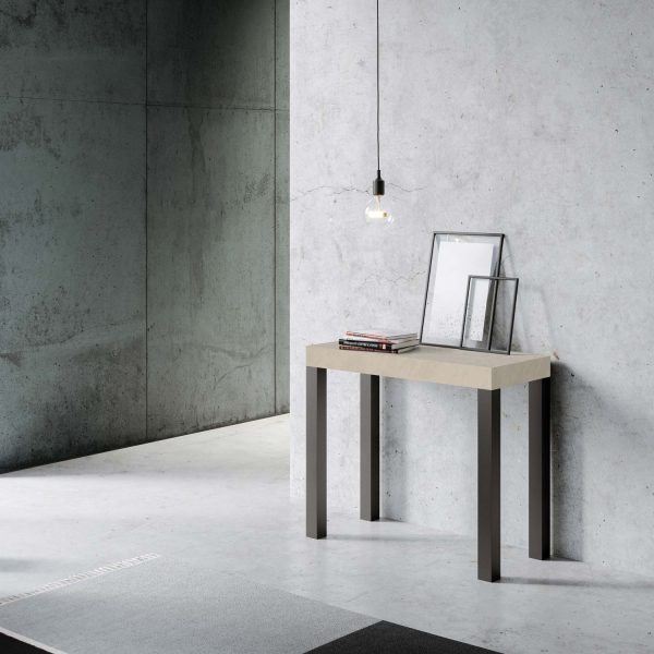 Consolle allungabile 90x40/300 cm Everyday cashmere telaio antracite - immagine 2