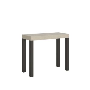 Consolle allungabile 90x40/300 cm Everyday cashmere telaio antracite