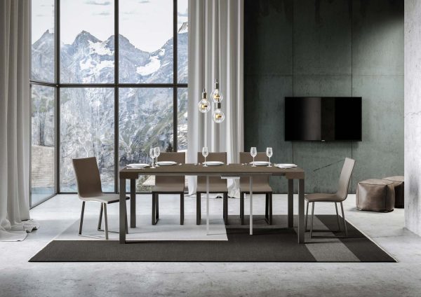 Consolle allungabile 90x40/196 cm Everyday Small tortora telaio antracite - immagine 4