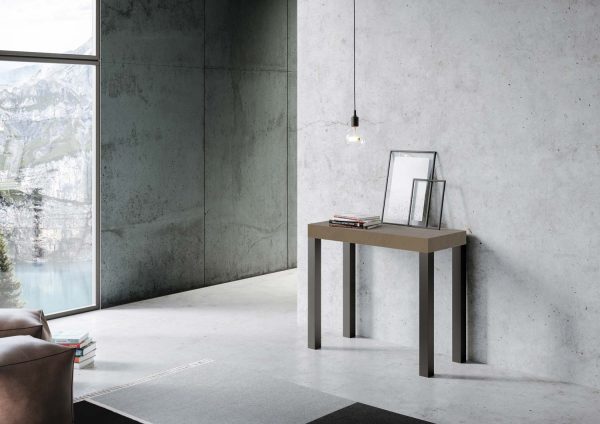 Consolle allungabile 90x40/196 cm Everyday Small tortora telaio antracite - immagine 3