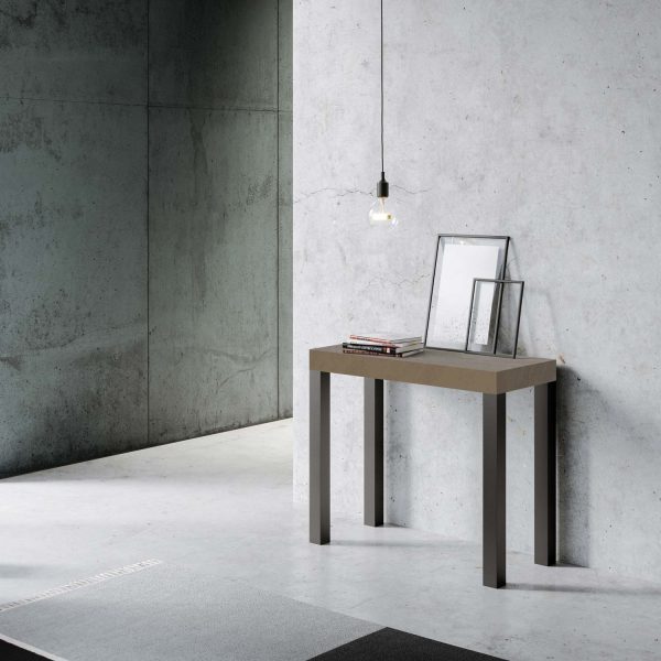 Consolle allungabile 90x40/196 cm Everyday Small tortora telaio antracite - immagine 2
