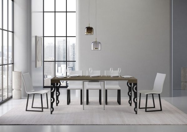 Consolle allungabile 90x40/196 cm Karamay Small tortora telaio antracite - immagine 4