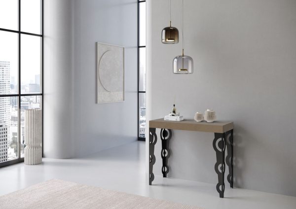 Consolle allungabile 90x40/196 cm Karamay Small tortora telaio antracite - immagine 3