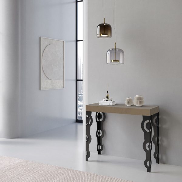 Consolle allungabile 90x40/196 cm Karamay Small tortora telaio antracite - immagine 2