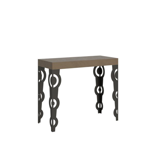 Consolle allungabile 90x40/196 cm Karamay Small tortora telaio antracite