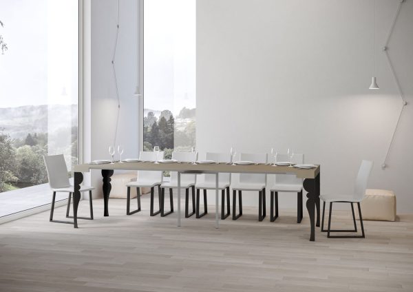 Consolle allungabile 90x40/300 cm Paxon cashmere telaio antracite - immagine 5