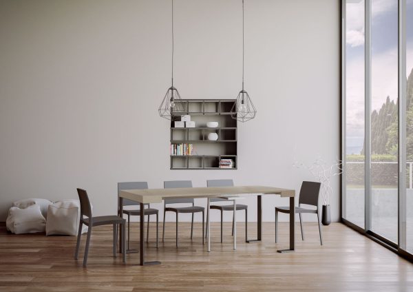 Consolle allungabile 90x40/300 cm Tecno cashmere telaio antracite - immagine 4