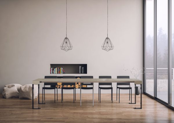 Consolle allungabile 90x40/300 cm Tecno cashmere telaio antracite - immagine 5