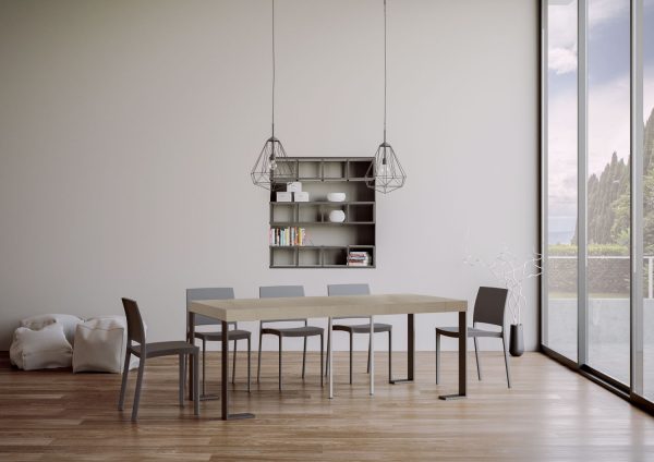 Consolle allungabile 90x40/196 cm Tecno Small Premium Cashmere telaio Antracite - immagine 4