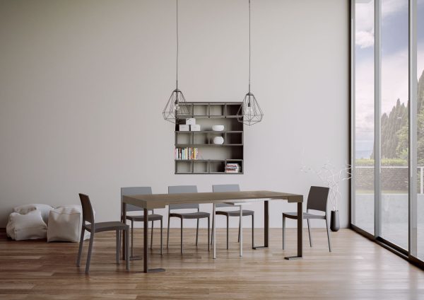 Consolle allungabile 90x40/300 cm Tecno tortora telaio antracite - immagine 4