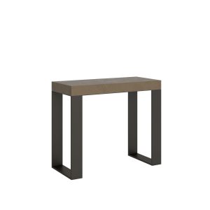 Consolle allungabile 90x40/300 cm Tecno Tortora Premium telaio Antracite