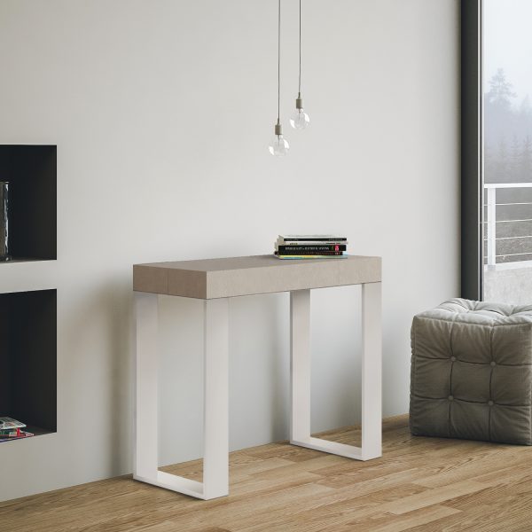 Consolle allungabile 90x40/300 cm Tecno cashmere telaio bianco - immagine 2
