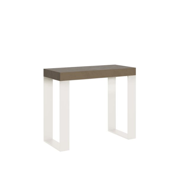 Consolle allungabile 90x40/300 cm Tecno tortora telaio bianco