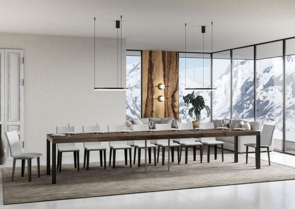 Tavolo allungabile 90x130/390 cm Everyday Premium noce telaio Antracite - immagine 4