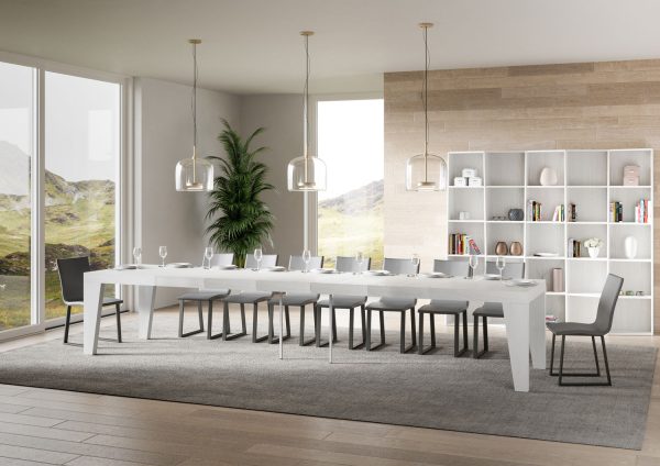 Tavolo allungabile 90x160/420 cm Naxy Premium bianco frassino - immagine 4