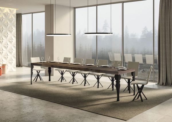 Tavolo allungabile 90x140/400 cm Paxon Premium noce telaio Antracite - immagine 4