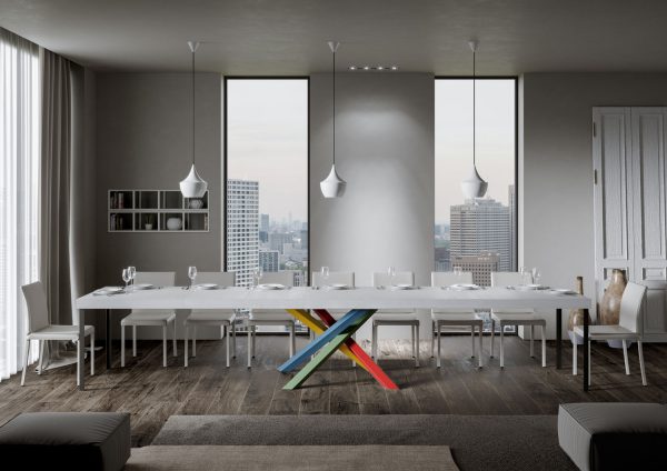 Tavolo allungabile 90x180/440 cm Volantis Premium bianco frassino telaio 4/B - immagine 4