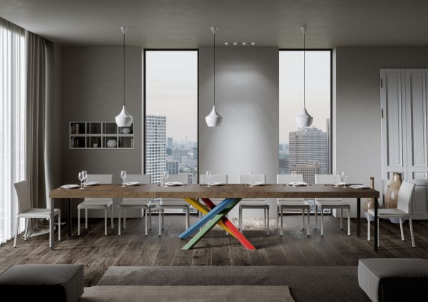 Tavolo allungabile 90x160/420 cm Volantis Premium noce telaio 4/B - immagine 4