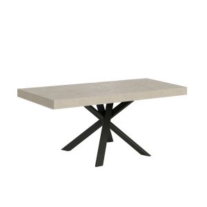 Tavolo allungabile 90x90/194 cm Clerk Premium cashmere gambe antracite