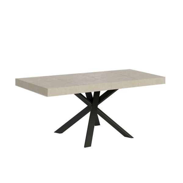 Tavolo allungabile 90x90/194 cm Clerk Premium cashmere gambe antracite