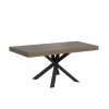 Tavolo allungabile 90x90/194 cm Clerk Premium tortora gambe antracite