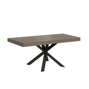 Tavolo allungabile 90x90/194 cm Clerk Premium tortora gambe antracite