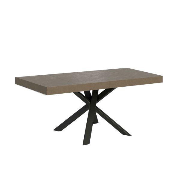 Tavolo allungabile 90x90/194 cm Clerk Premium tortora gambe antracite