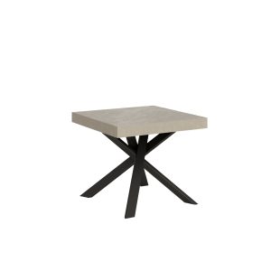 Tavolo allungabile 90x90/194 cm Clerk cashmere gambe antracite