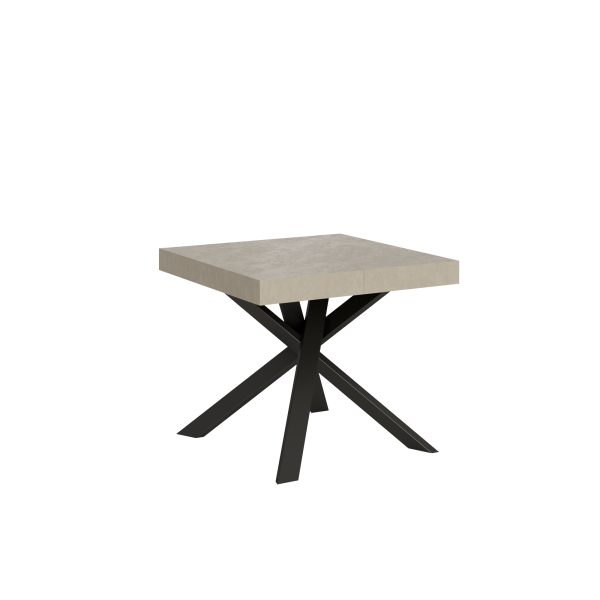 Tavolo allungabile 90x90/194 cm Clerk cashmere gambe antracite