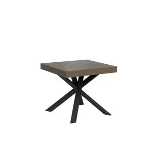 Tavolo allungabile 90x90/194 cm Clerk tortora gambe antracite